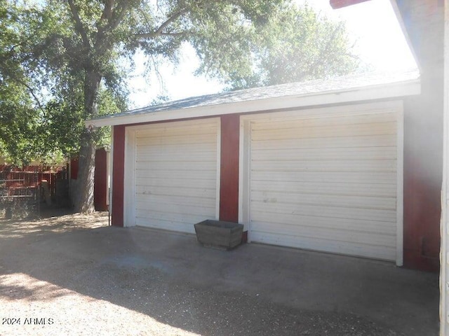 view of garage