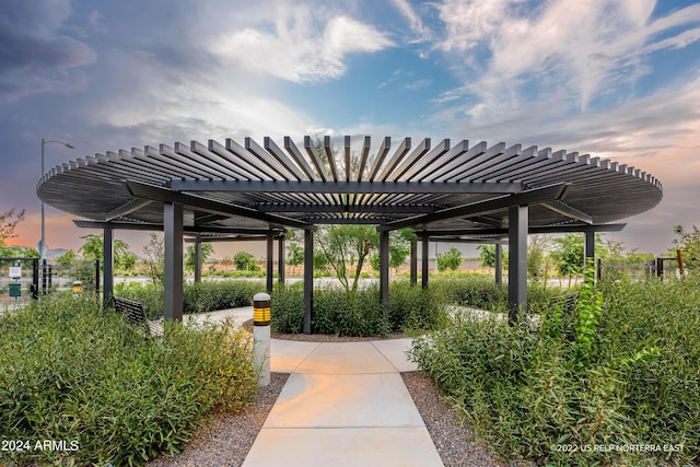 view of property's community featuring a pergola