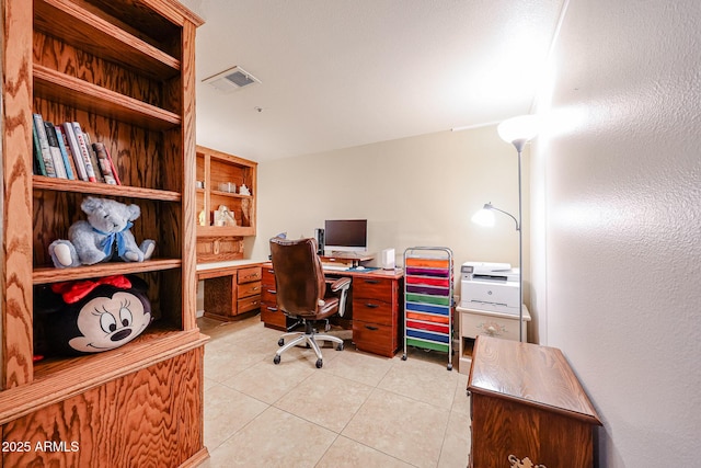 view of tiled home office