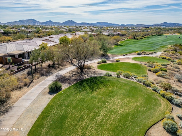 bird's eye view featuring a mountain view