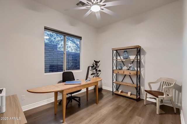 13145 W Whisper Rock Trl, Peoria, AZ 85383 - office space featuring wood finished floors and ceiling fan