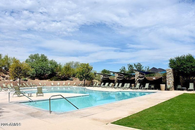 13145 W Whisper Rock Trl, Peoria, AZ 85383 - community pool with a patio area