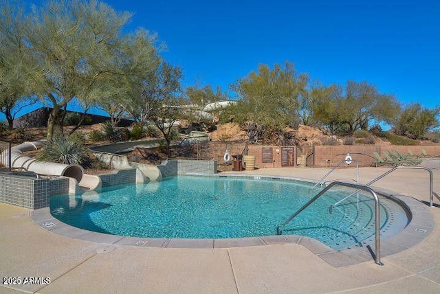 13145 W Whisper Rock Trl, Peoria, AZ 85383 - community pool featuring a water slide and a patio
