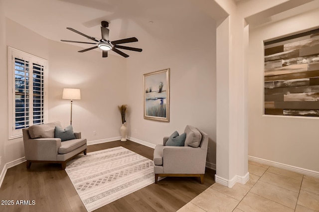 13145 W Whisper Rock Trl, Peoria, AZ 85383 - living area featuring ceiling fan and wood finished floors