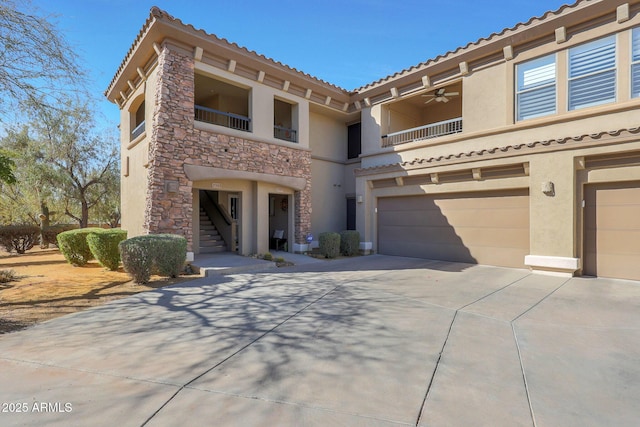 view of front of property with a garage