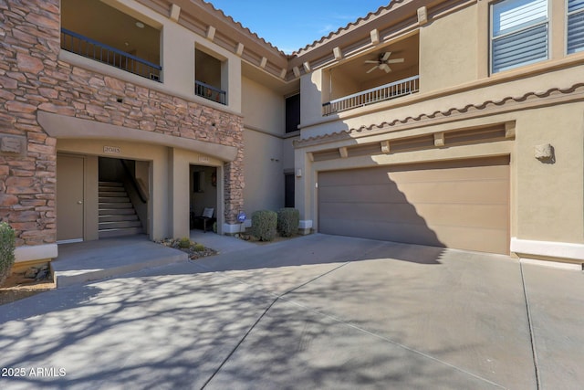 view of front of home with a garage