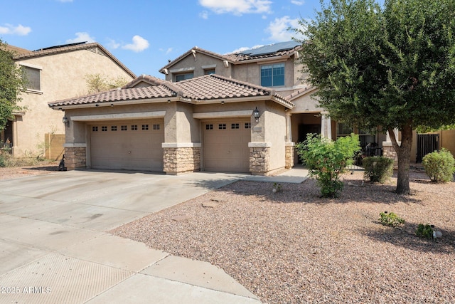 view of front of home with solar panels