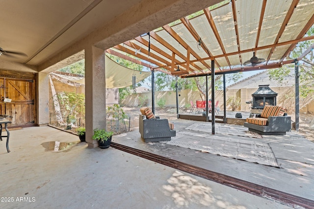 view of patio with a pergola