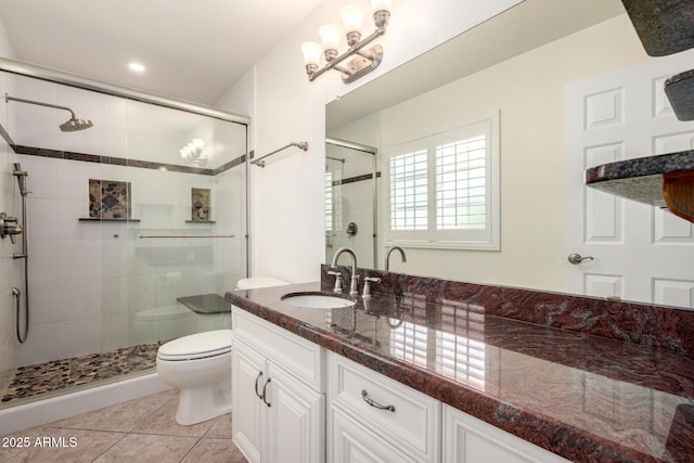 2547 W Naranja Ave, Mesa, AZ 85202 - full bathroom featuring a shower stall, vanity, and tile patterned flooring