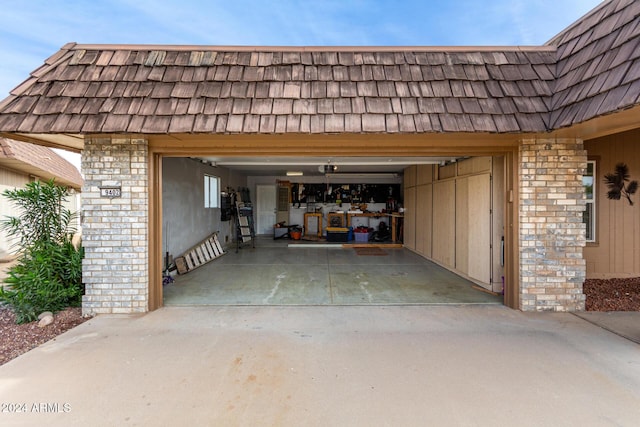 view of garage