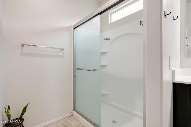 30777 W Whitton Ave, Buckeye, AZ 85396 - full bathroom with a shower stall, vanity, and tile patterned floors