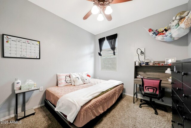 30777 W Whitton Ave, Buckeye, AZ 85396 - carpeted bedroom with an office area, baseboards, and ceiling fan