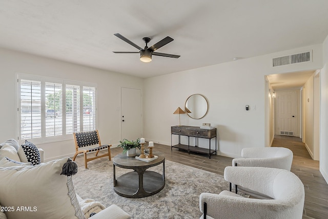 1616 E Pecan Rd, Phoenix, AZ 85040 - living area with ceiling fan and wood finished floors