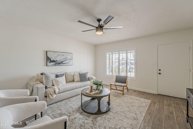 1616 E Pecan Rd, Phoenix, AZ 85040 - living area with ceiling fan and wood finished floors