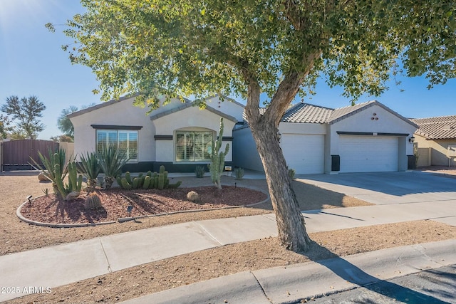 single story home with a garage