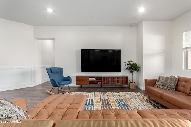 21716 E Waverly Dr, Queen Creek, AZ 85142 - living room with dark hardwood / wood-style flooring