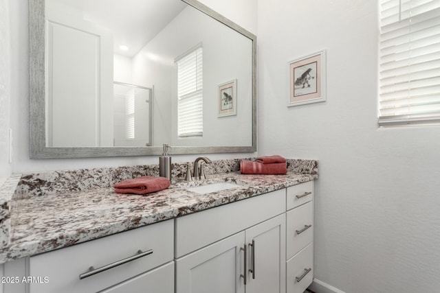 21716 E Waverly Dr, Queen Creek, AZ 85142 - bathroom featuring vanity and an enclosed shower