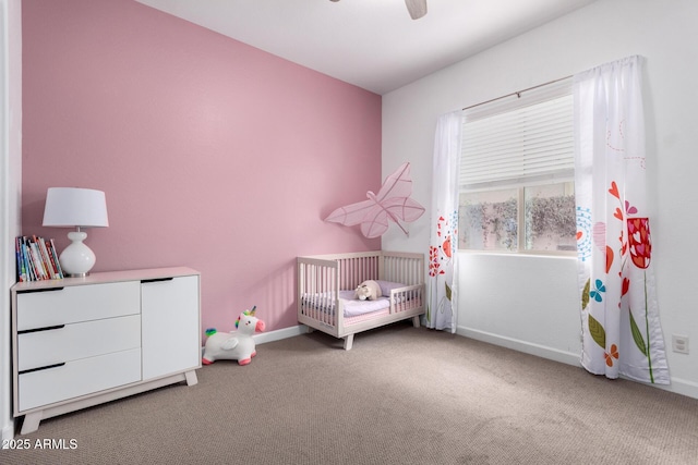 21716 E Waverly Dr, Queen Creek, AZ 85142 - carpeted bedroom with a nursery area and ceiling fan