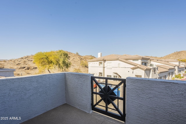 balcony with a mountain view