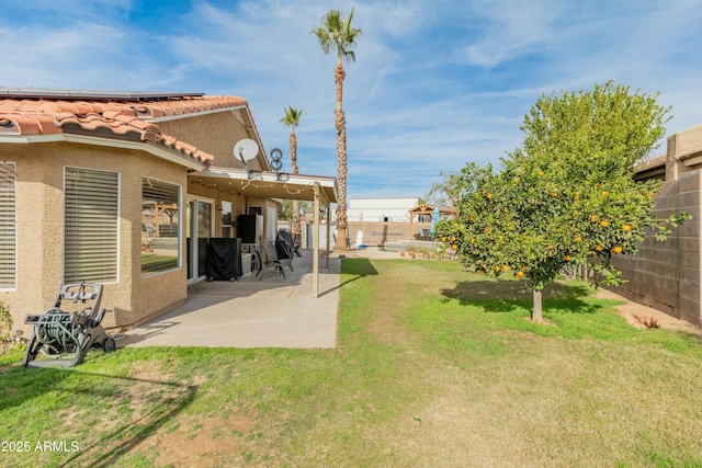 view of yard featuring a patio area