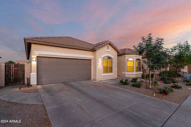 view of front of house with a garage