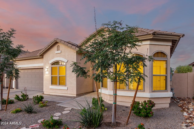 view of front of home featuring a garage