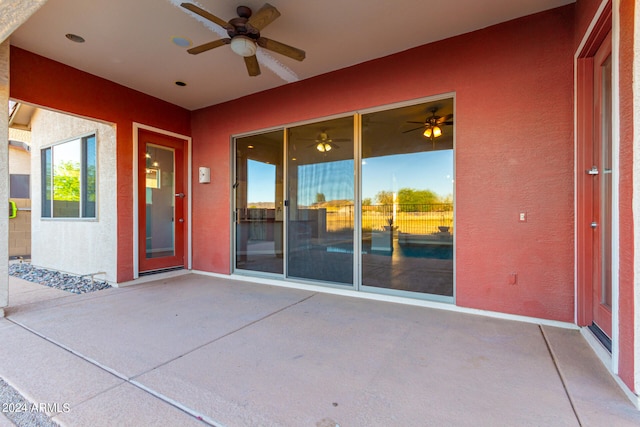 view of patio / terrace with ceiling fan