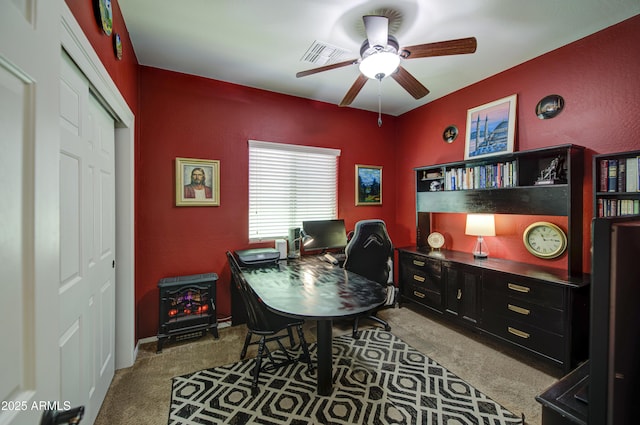 6554 W Rushmore Way, Florence, AZ 85132 - office area with carpet flooring and a ceiling fan