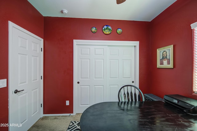 6554 W Rushmore Way, Florence, AZ 85132 - dining room with carpet flooring and a ceiling fan