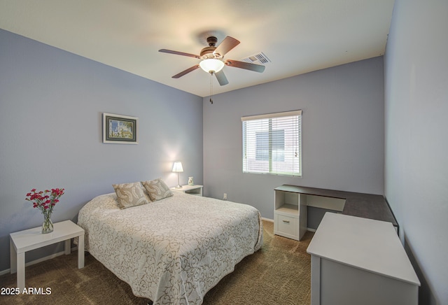 6554 W Rushmore Way, Florence, AZ 85132 - bedroom with dark carpet and ceiling fan