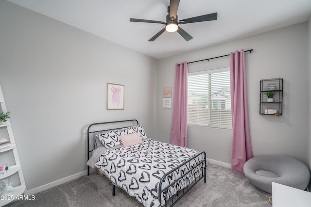 12702 W Sierra Vista Dr, Glendale, AZ 85307 - bedroom with carpet floors, baseboards, and a ceiling fan
