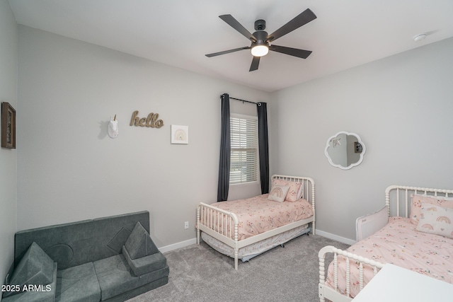 12702 W Sierra Vista Dr, Glendale, AZ 85307 - carpeted bedroom featuring ceiling fan and baseboards