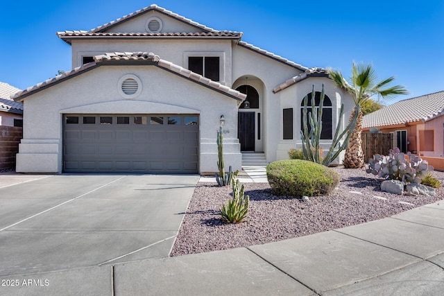 view of front facade with a garage