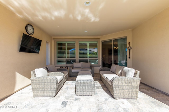 view of patio with an outdoor living space