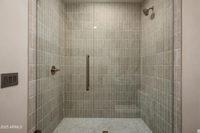 bathroom featuring a shower stall