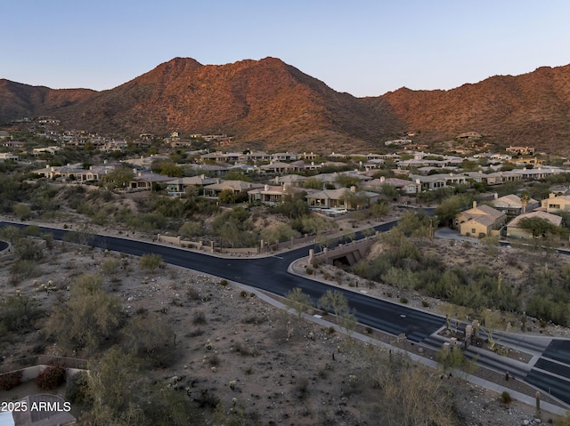 view of mountain feature with a residential view