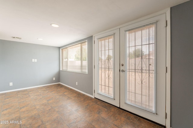 1654 E 2nd St, Mesa, AZ 85203 - doorway with baseboards, recessed lighting, and french doors