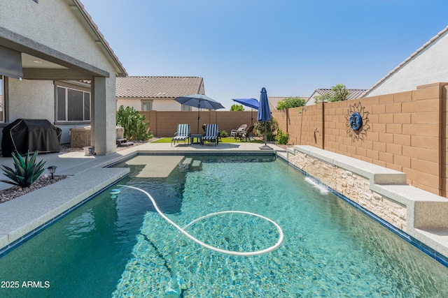 24638 N 144th Ave, Surprise, AZ 85387 - view of swimming pool with area for grilling, a patio area, and a fenced backyard