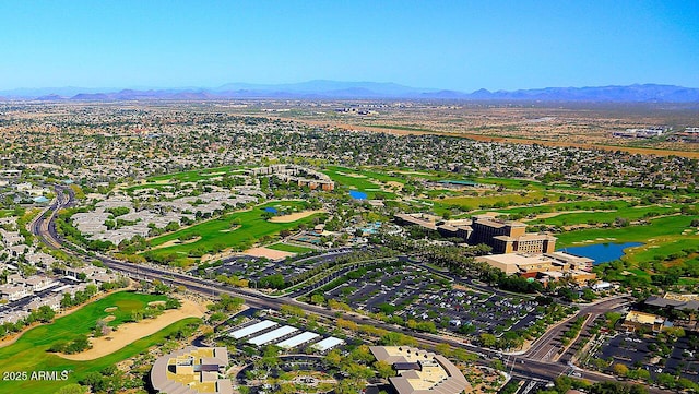 15221 N Clubgate Dr Unit 2044, Scottsdale, AZ 85254 - aerial view of property and surrounding area with a water and mountain view, a local golf course, and nearby suburban area