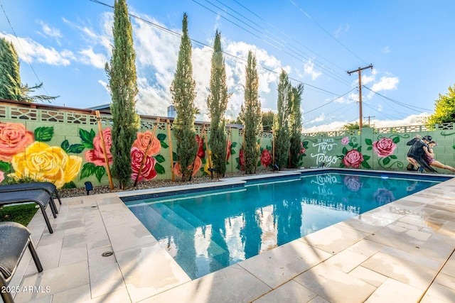 8437 E Bonnie Rose Ave, Scottsdale, AZ 85250 - view of swimming pool with a fenced backyard and a patio