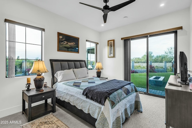 908 W Caldwell St, Phoenix, AZ 85041 - bedroom with multiple windows, baseboards, access to outside, and recessed lighting