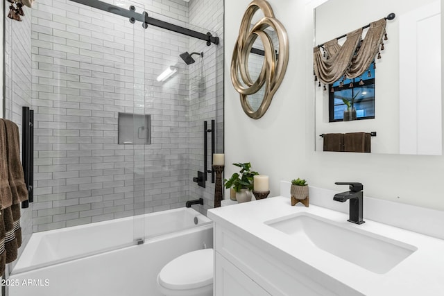 908 W Caldwell St, Phoenix, AZ 85041 - bathroom with toilet, enclosed tub / shower combo, and vanity