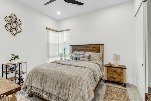 908 W Caldwell St, Phoenix, AZ 85041 - bedroom with recessed lighting, a closet, and a ceiling fan