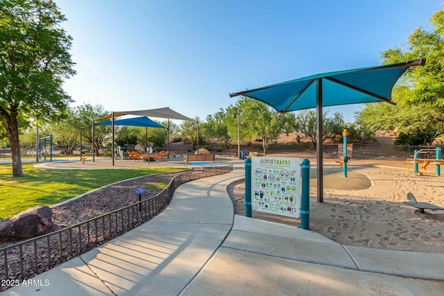 view of community with a playground