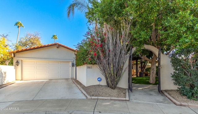 view of front of home with a garage