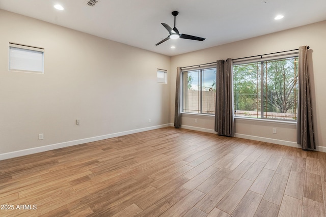 31207 N 124th Dr, Peoria, AZ 85383 - empty room with a ceiling fan, light wood-style floors, baseboards, and recessed lighting