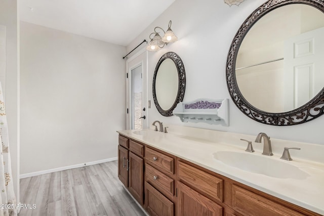 1549 N La Rosa Dr, Tempe, AZ 85288 - full bathroom featuring wood finished floors and double vanity