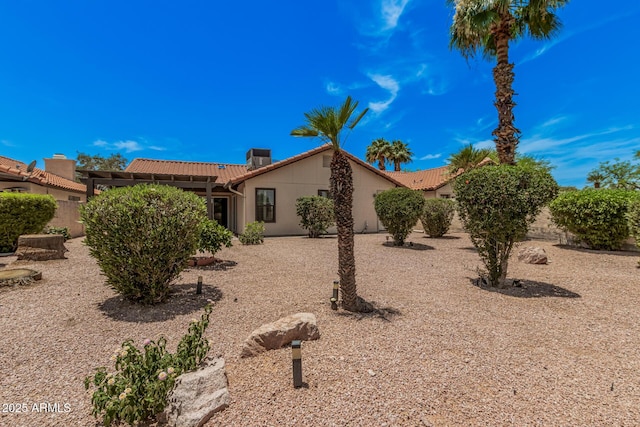 1549 N La Rosa Dr, Tempe, AZ 85288 - view of front of property with a tile roof, stucco siding, and a chimney