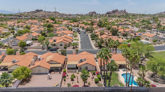 1549 N La Rosa Dr, Tempe, AZ 85288 - aerial perspective of suburban area with a mountain backdrop and a pool