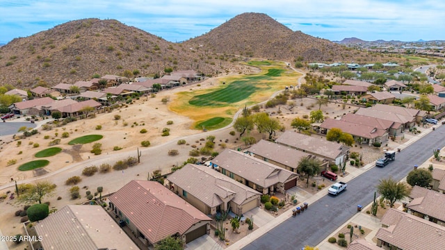 aerial view with a residential view and a mountain view